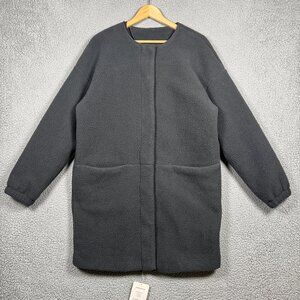 Fabletics Coat Womens Size XL Gray Lennon Fleece Relaxed Fit Cozy Pockets NEW